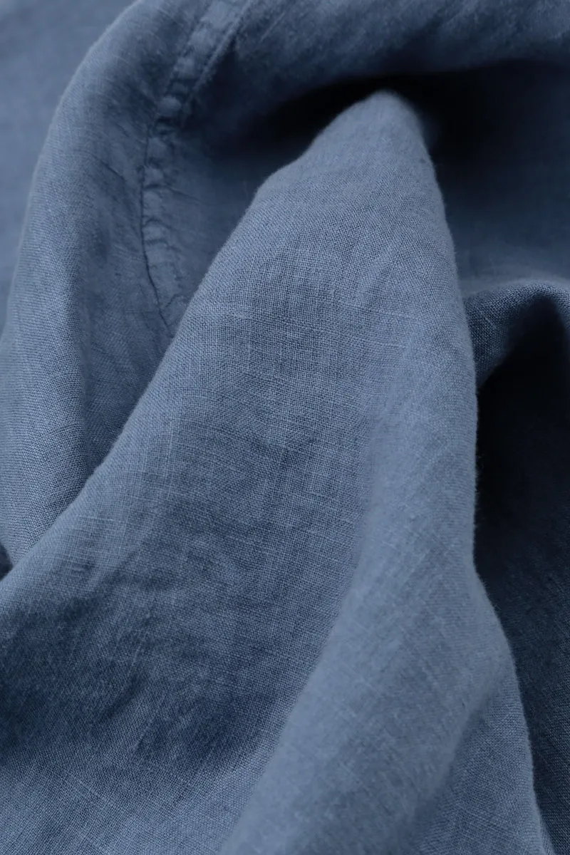 Flared Sleeveless Blue Nova Linen Tunic