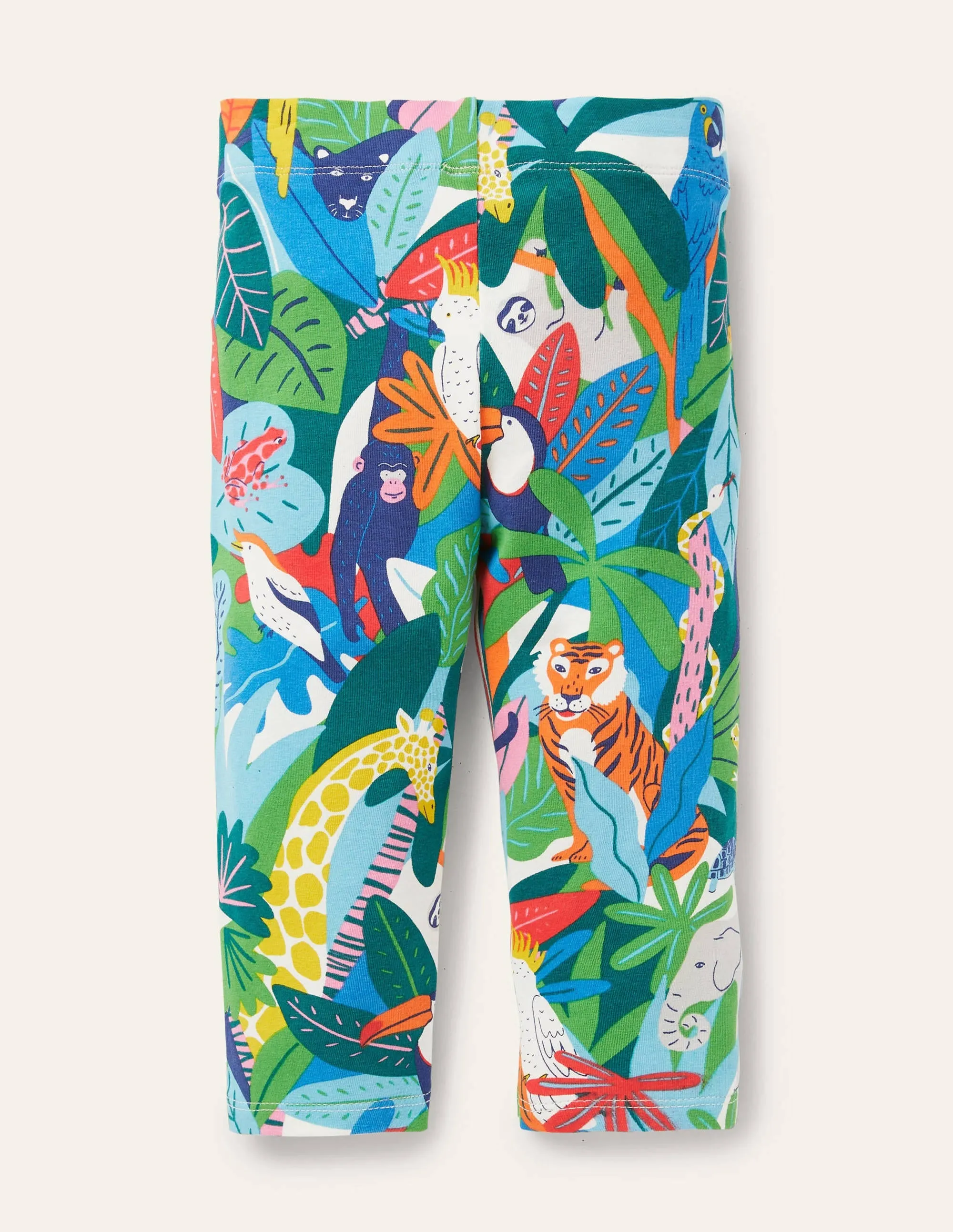 Fun Cropped Leggings-Multi Endangered Jungle