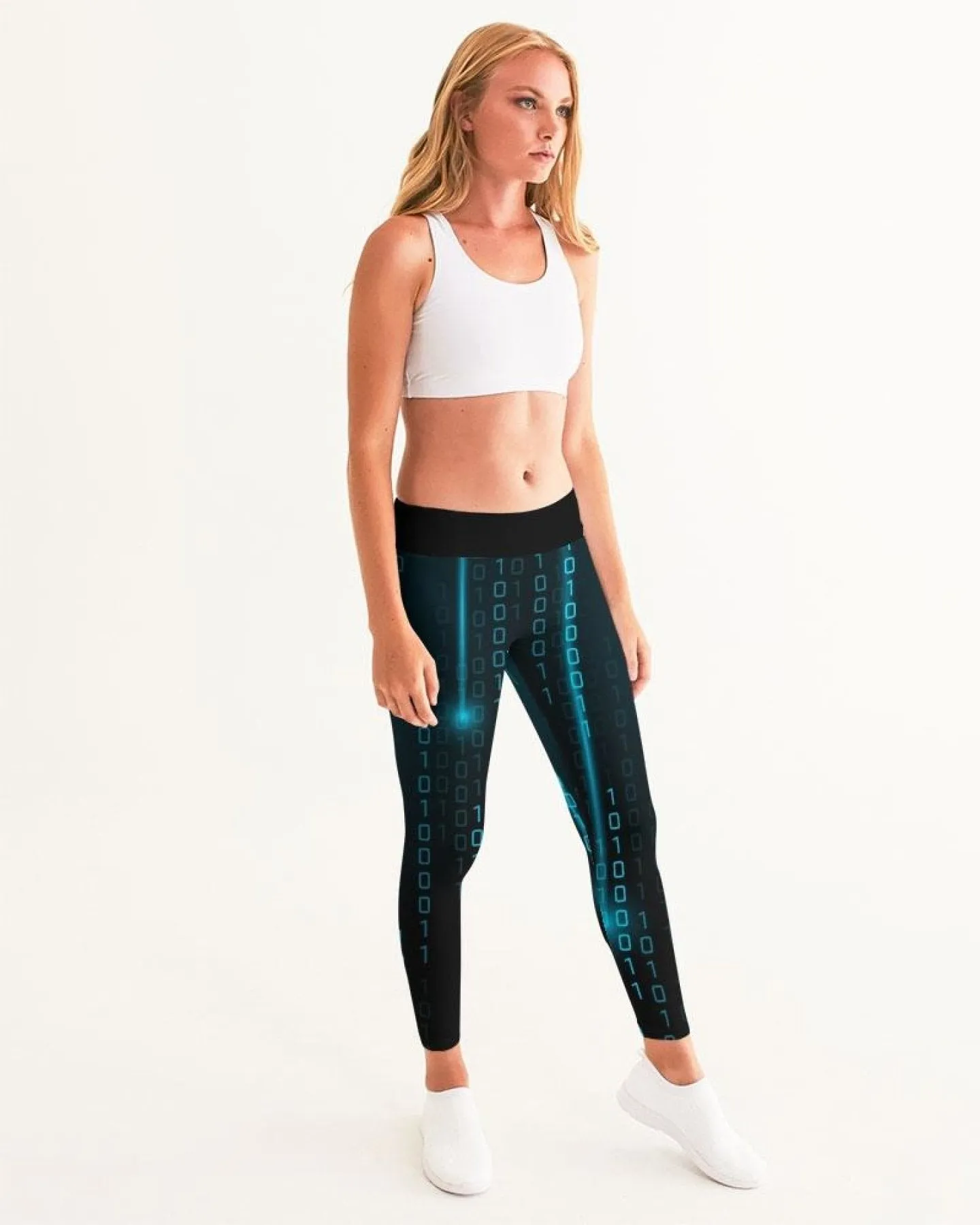 GREY COCO FASHION - Blue Matrix Style Leggings