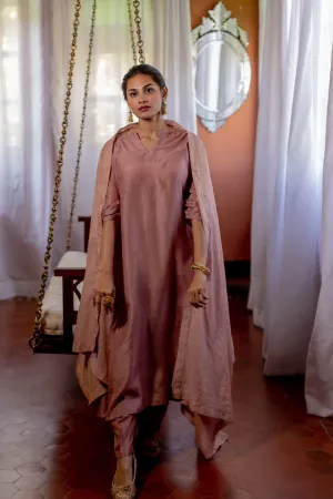 Handwoven Cotton Silk Embroidered Kurta Set