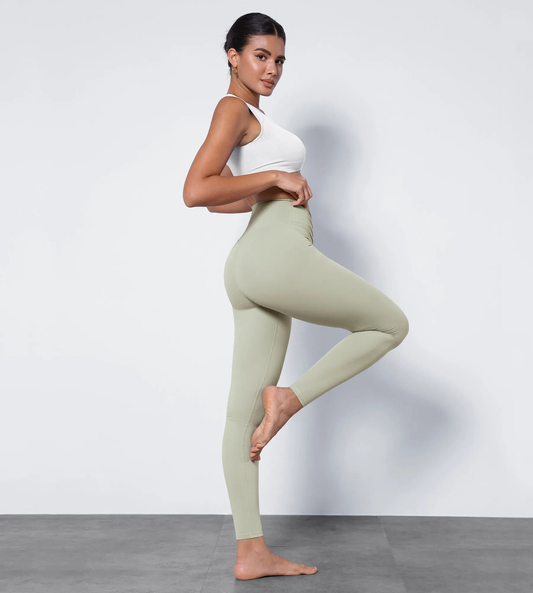 High Waist Crossover Ruched Leggings