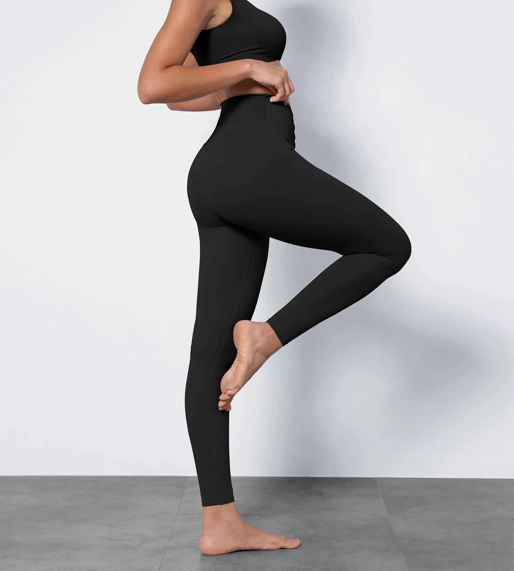 High Waist Crossover Ruched Leggings