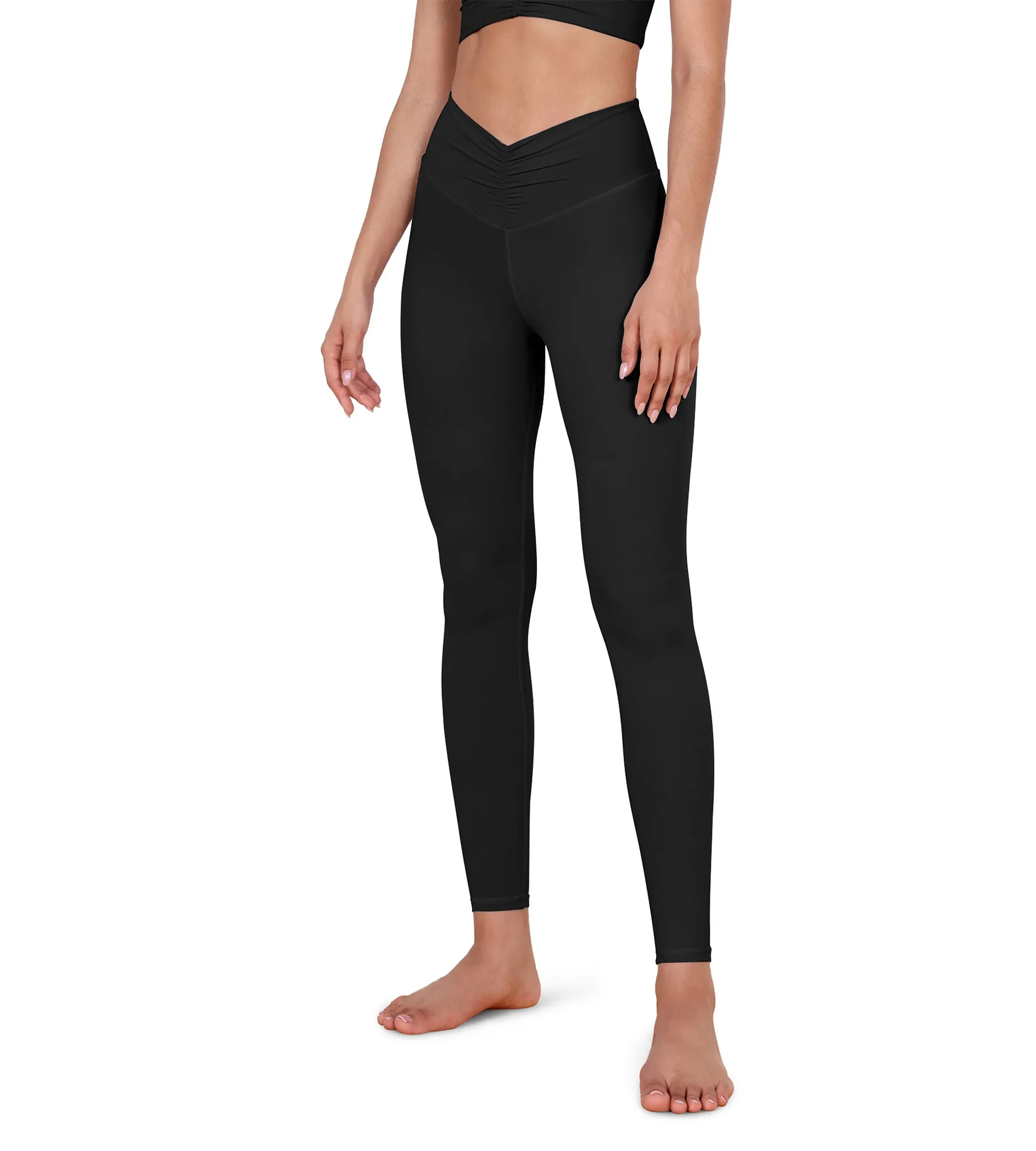High Waist Crossover Ruched Leggings