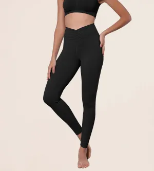 High Waist Crossover Ruched Leggings