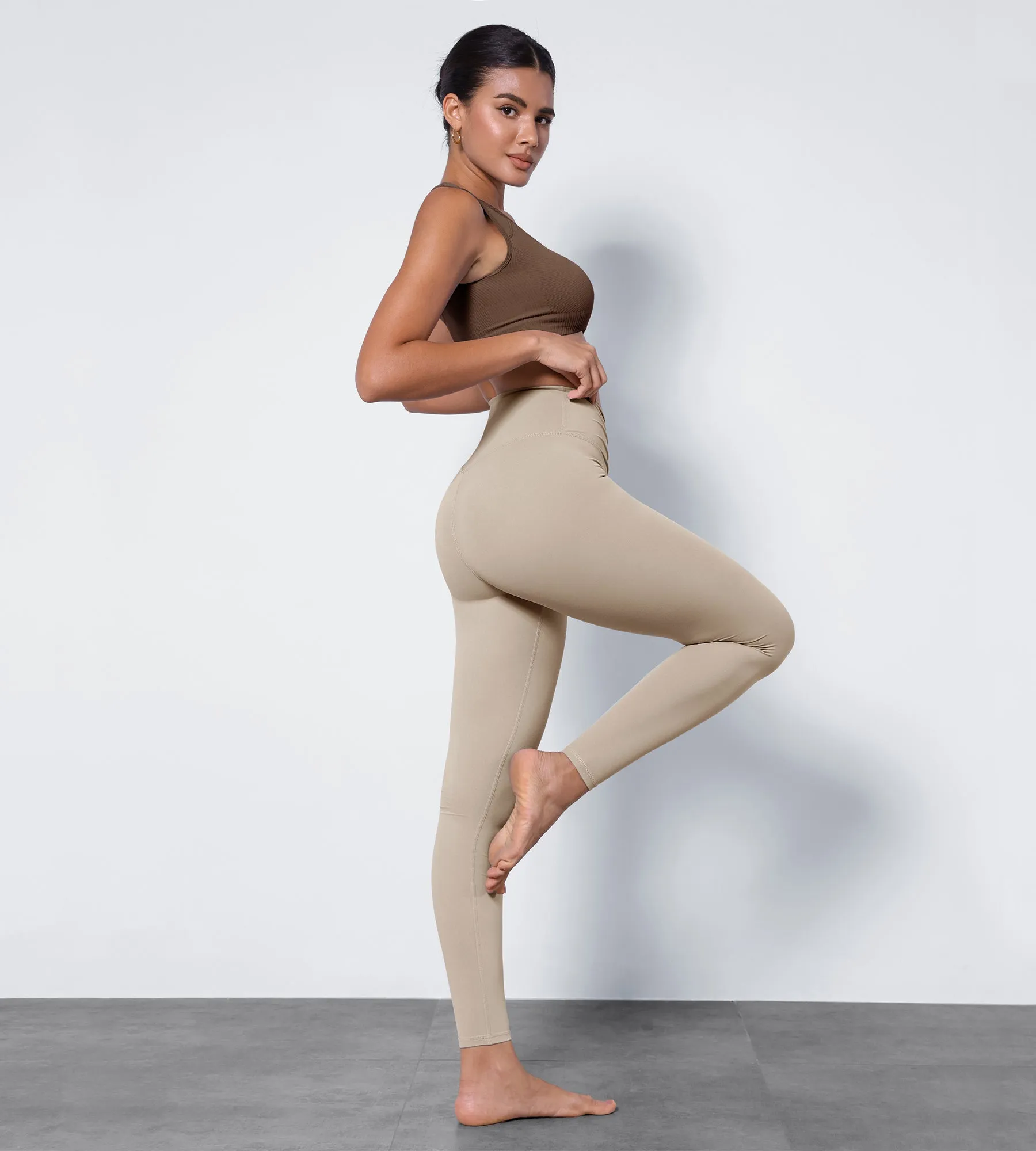 High Waist Crossover Ruched Leggings