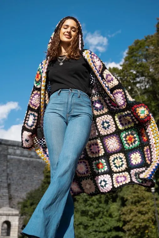 Hooded Crochet Kimono