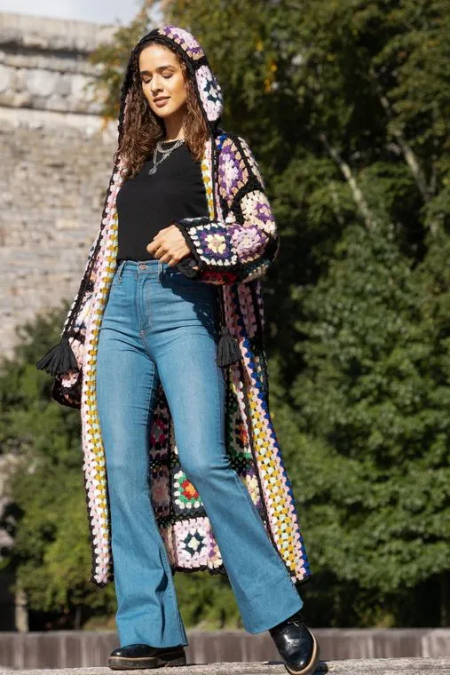 Hooded Crochet Kimono