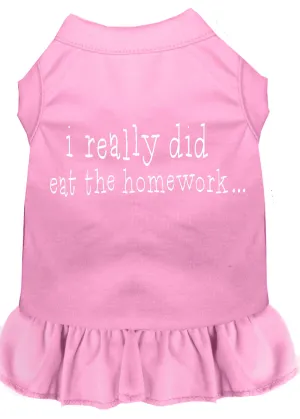 I Really Did Eat The Homework Screen Print Dress Light Pink Med