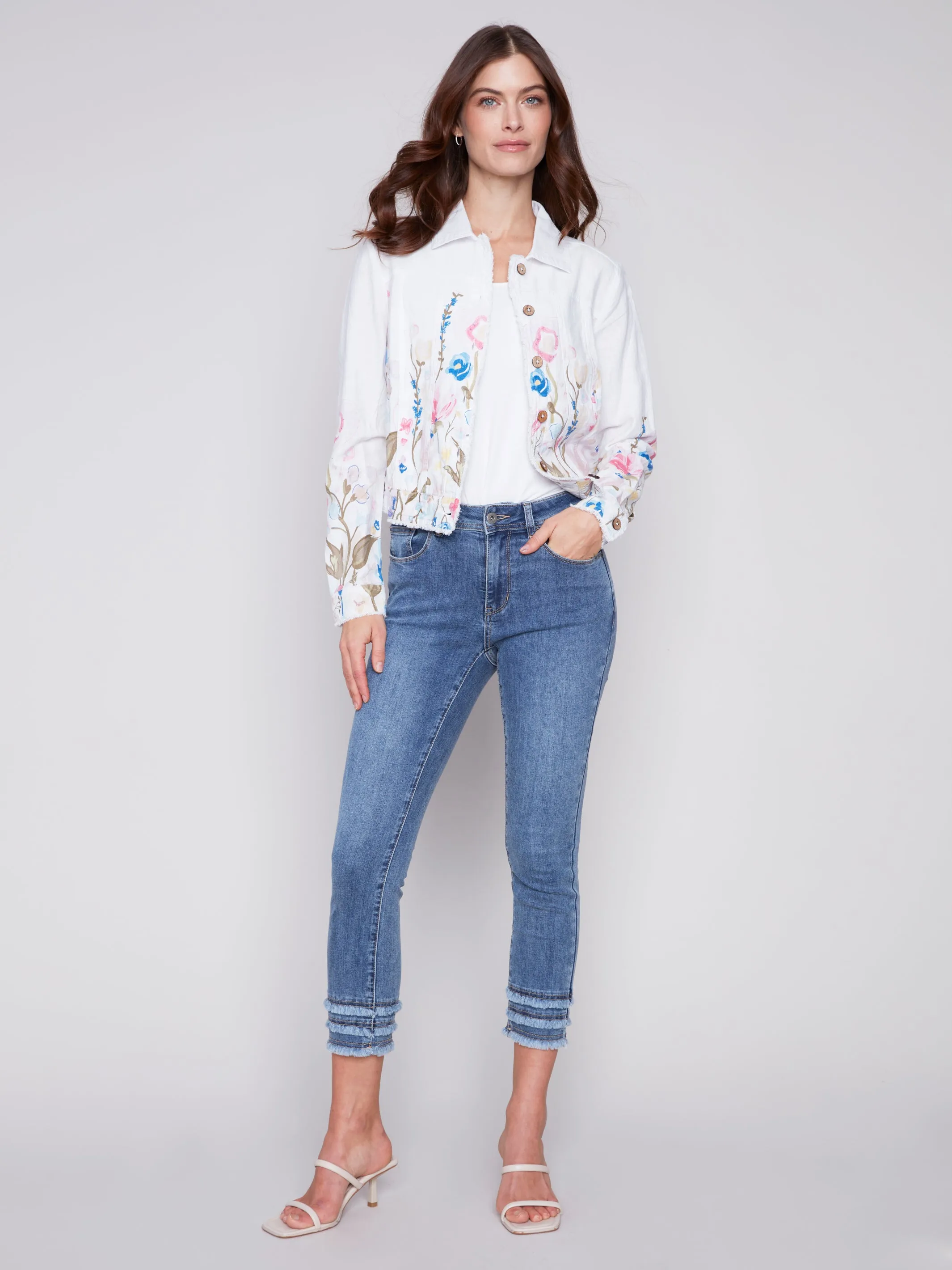 Linen Jacket With Frayed Edges