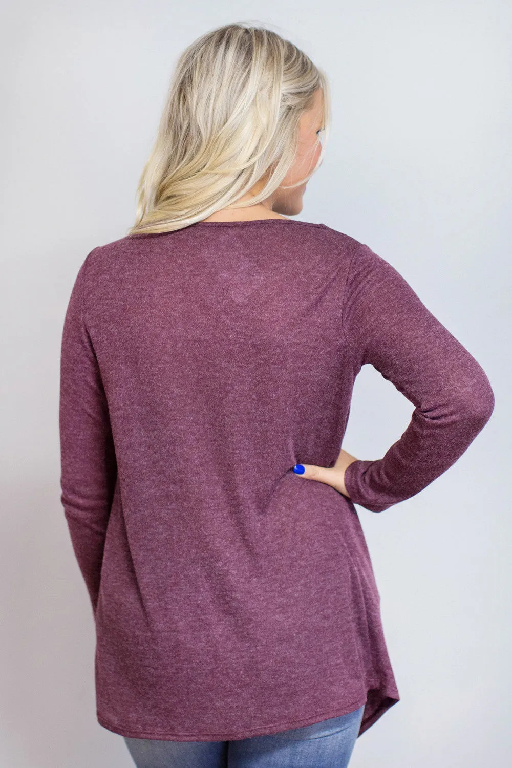 Long Sleeves Irregular Pure Color High Neck Sweater