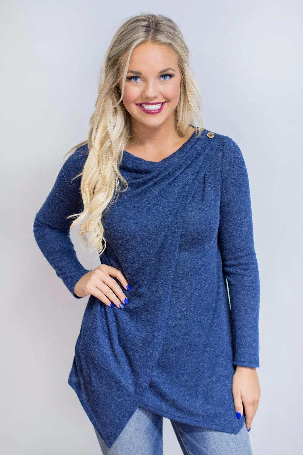 Long Sleeves Irregular Pure Color High Neck Sweater