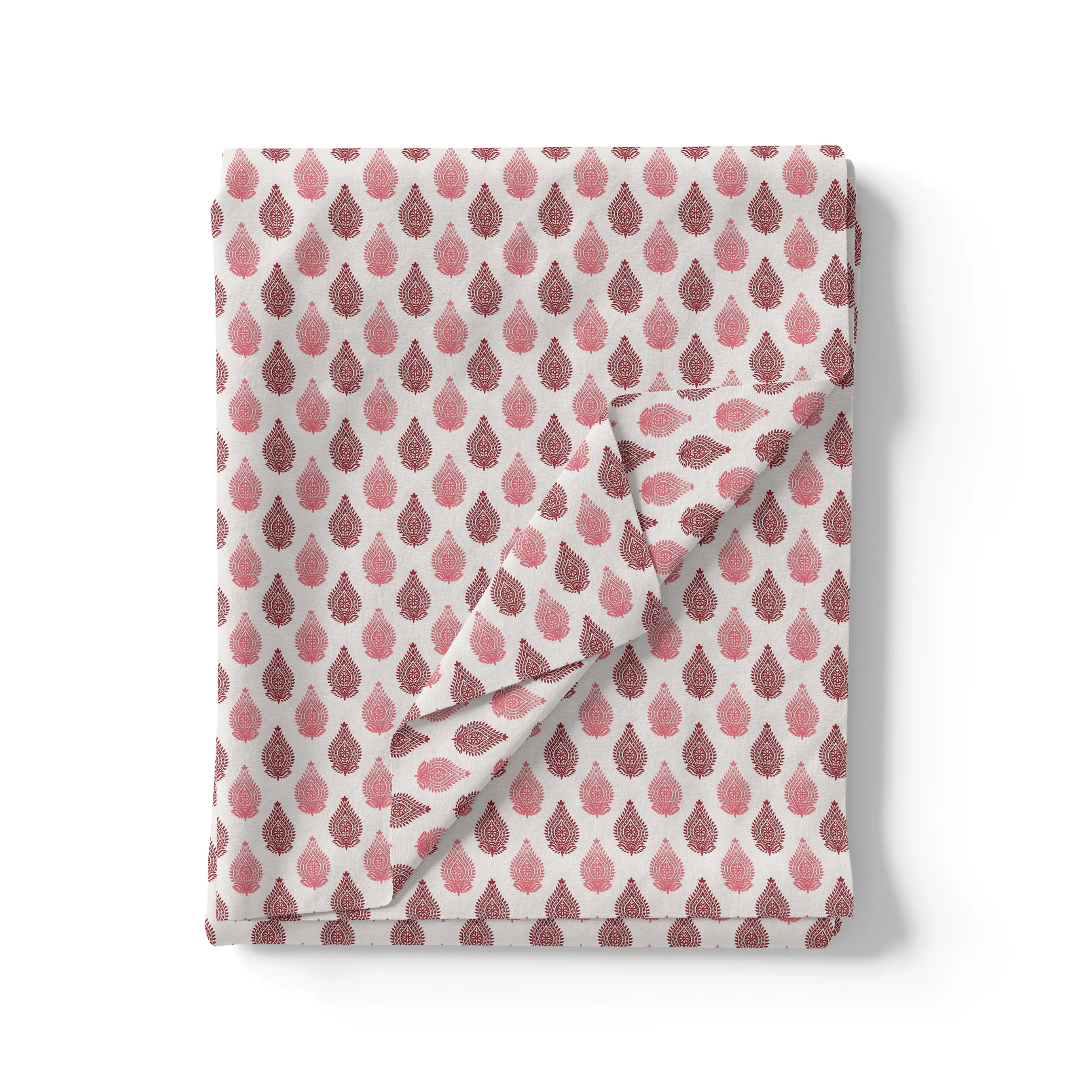 Lovely Pink And Brown Hand Block Leaves Digital Printed Fabric - Pure Georgette