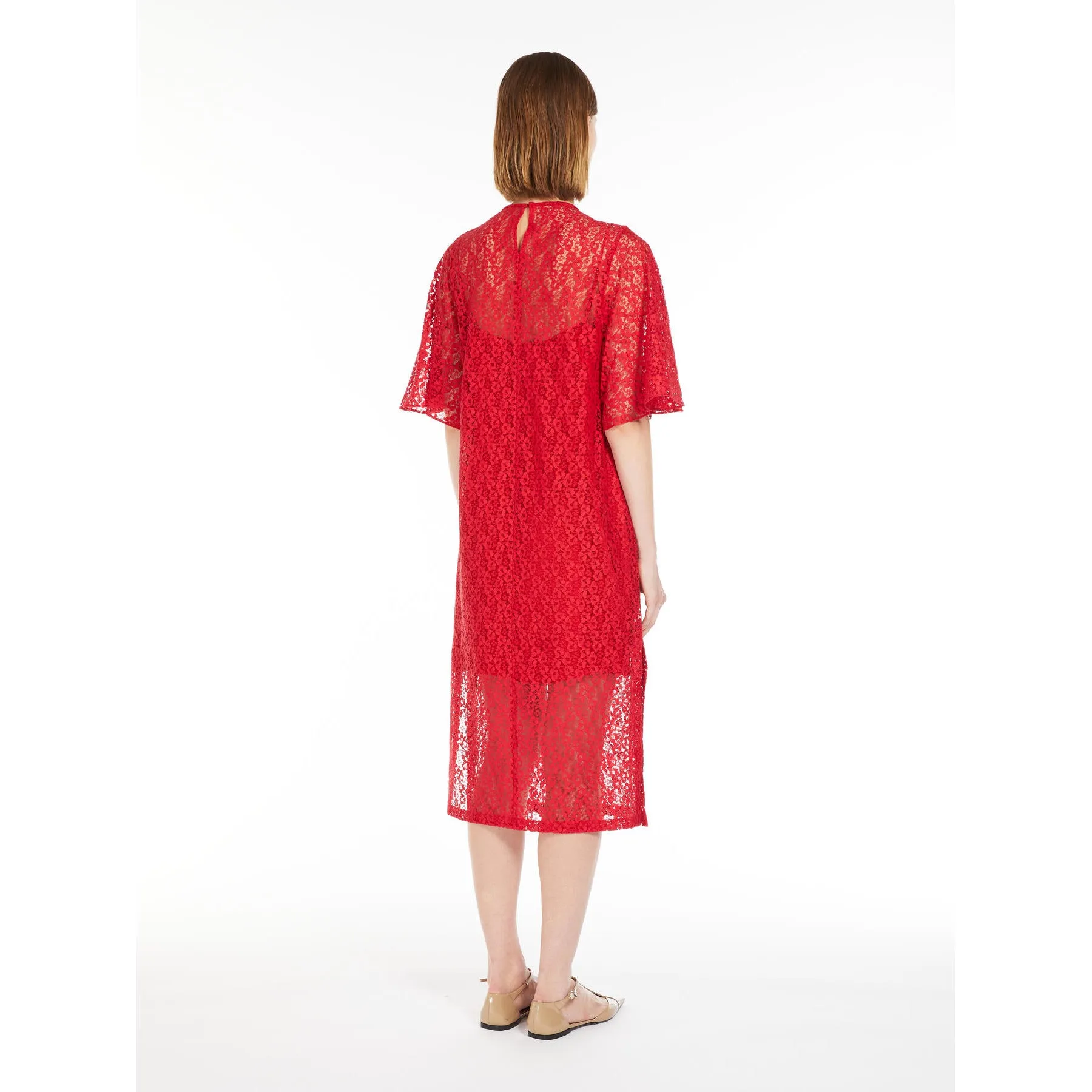 Max Mara Studio ELETTRA Red Lace Dress