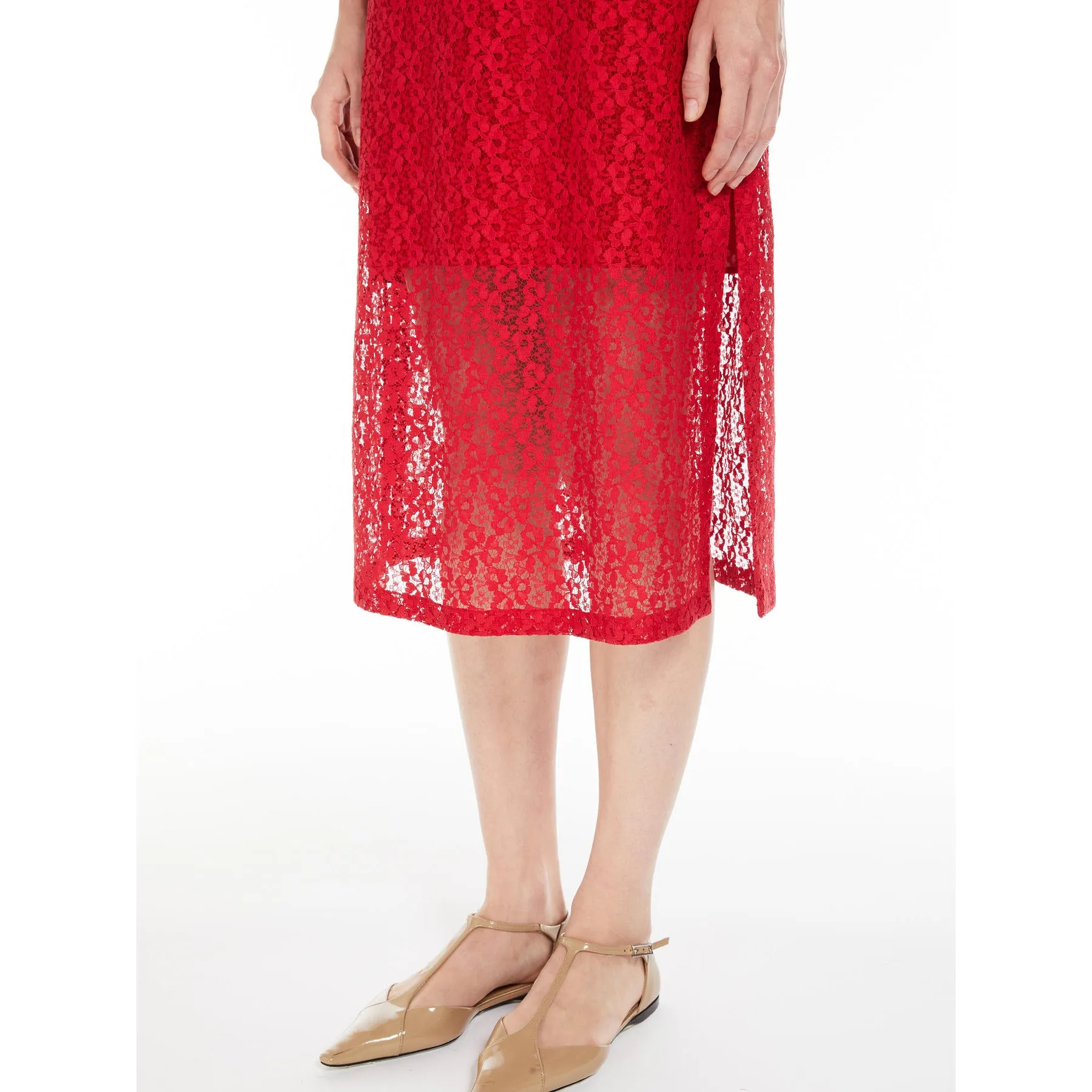 Max Mara Studio ELETTRA Red Lace Dress