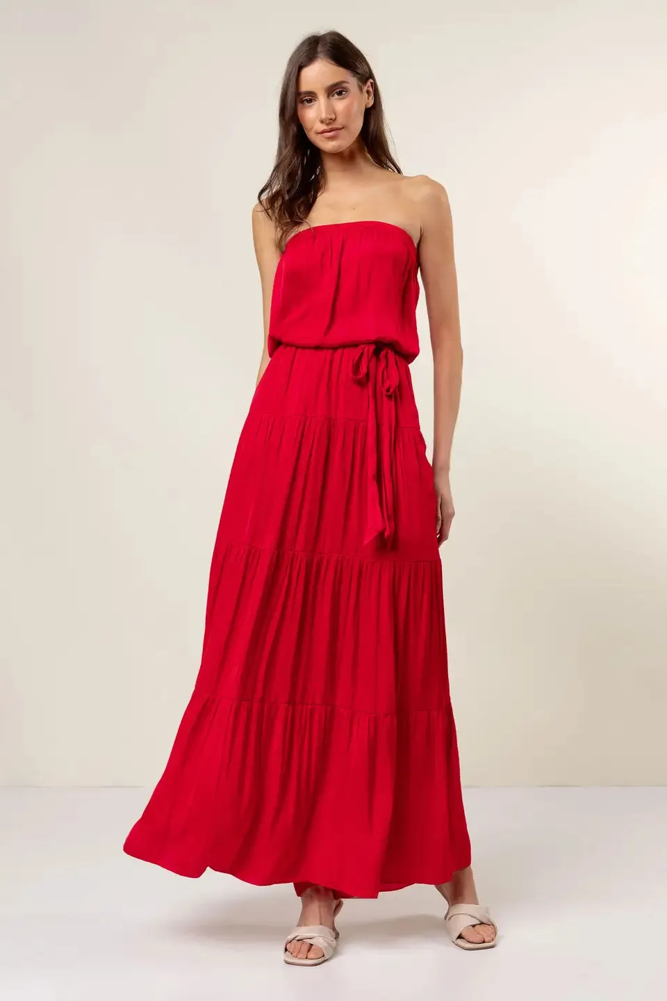 Maxi Tiered Tube Dress with Elasticized Waist