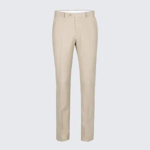 Men's Beige Classic Fit Pants - Unhemmed