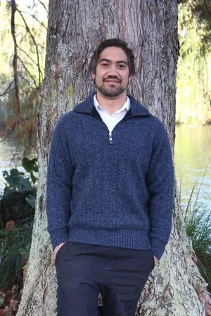 MEN'S ZIP COLLARED RIB JUMPER