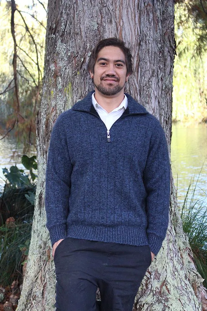 MEN'S ZIP COLLARED RIB JUMPER