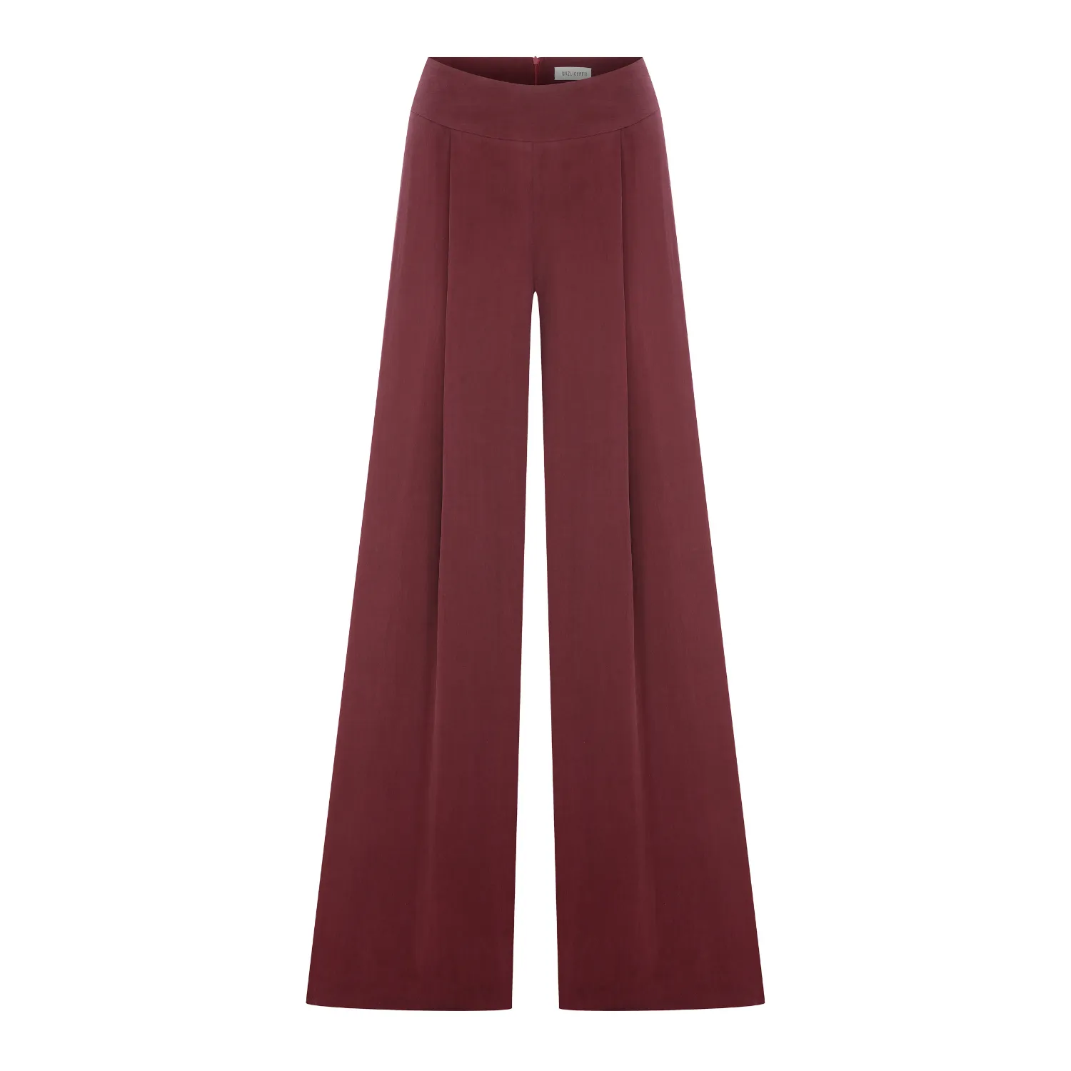 Mui Wide-Leg Trousers in Red Plum