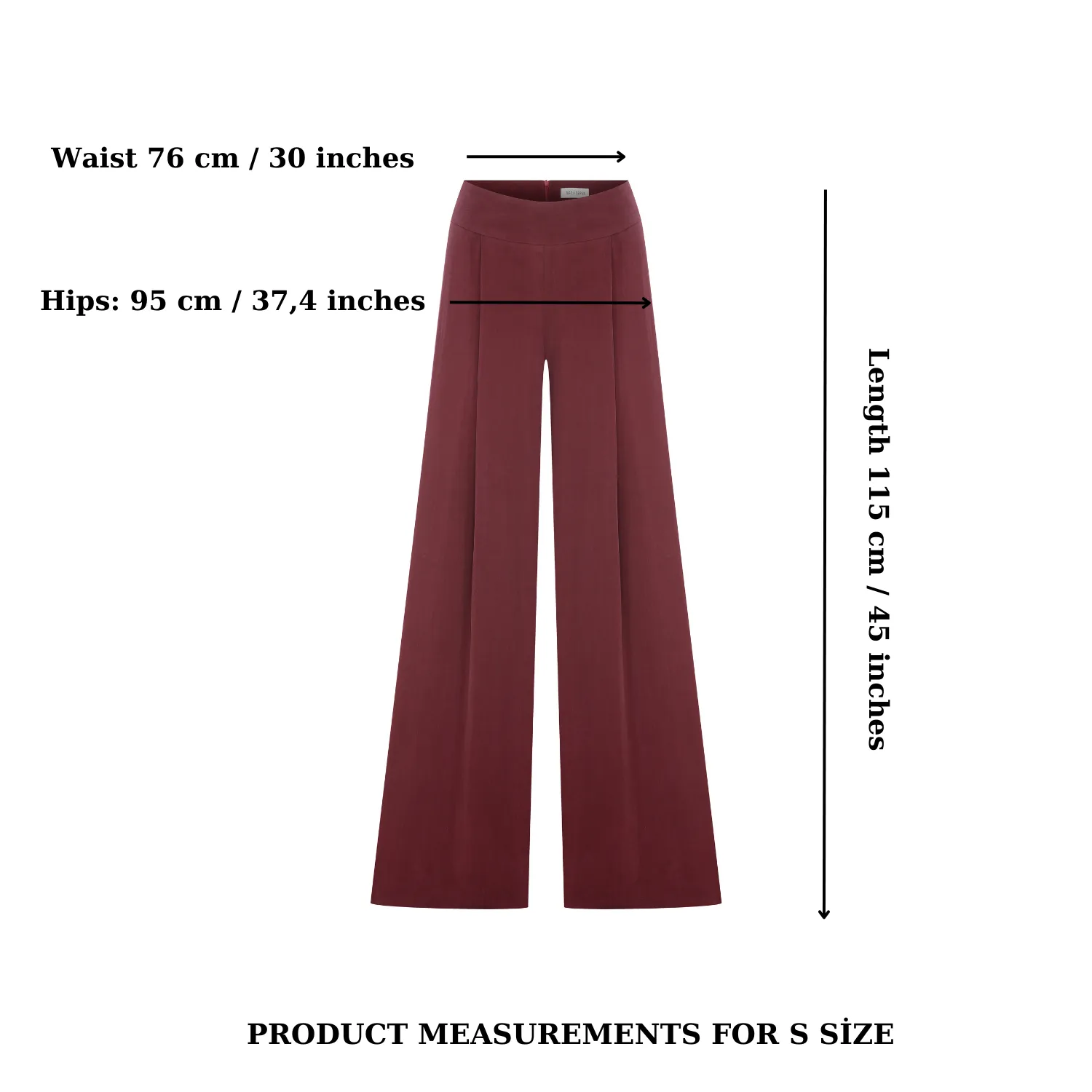 Mui Wide-Leg Trousers in Red Plum