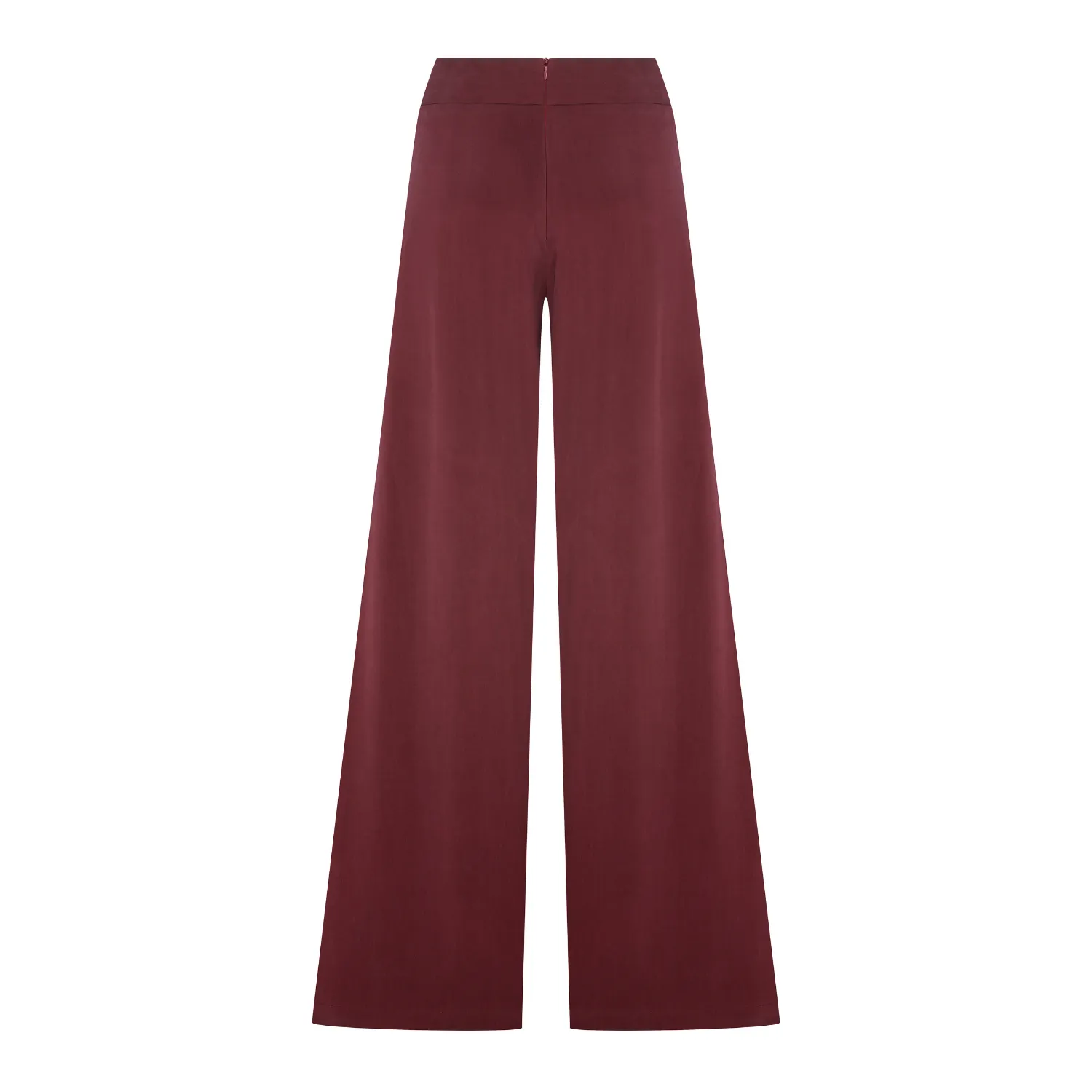 Mui Wide-Leg Trousers in Red Plum