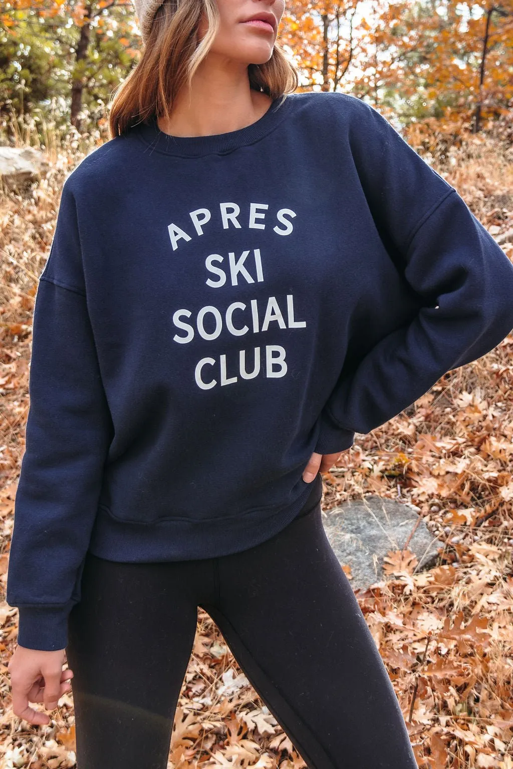 Navy Apres Ski Graphic Sweatshirt