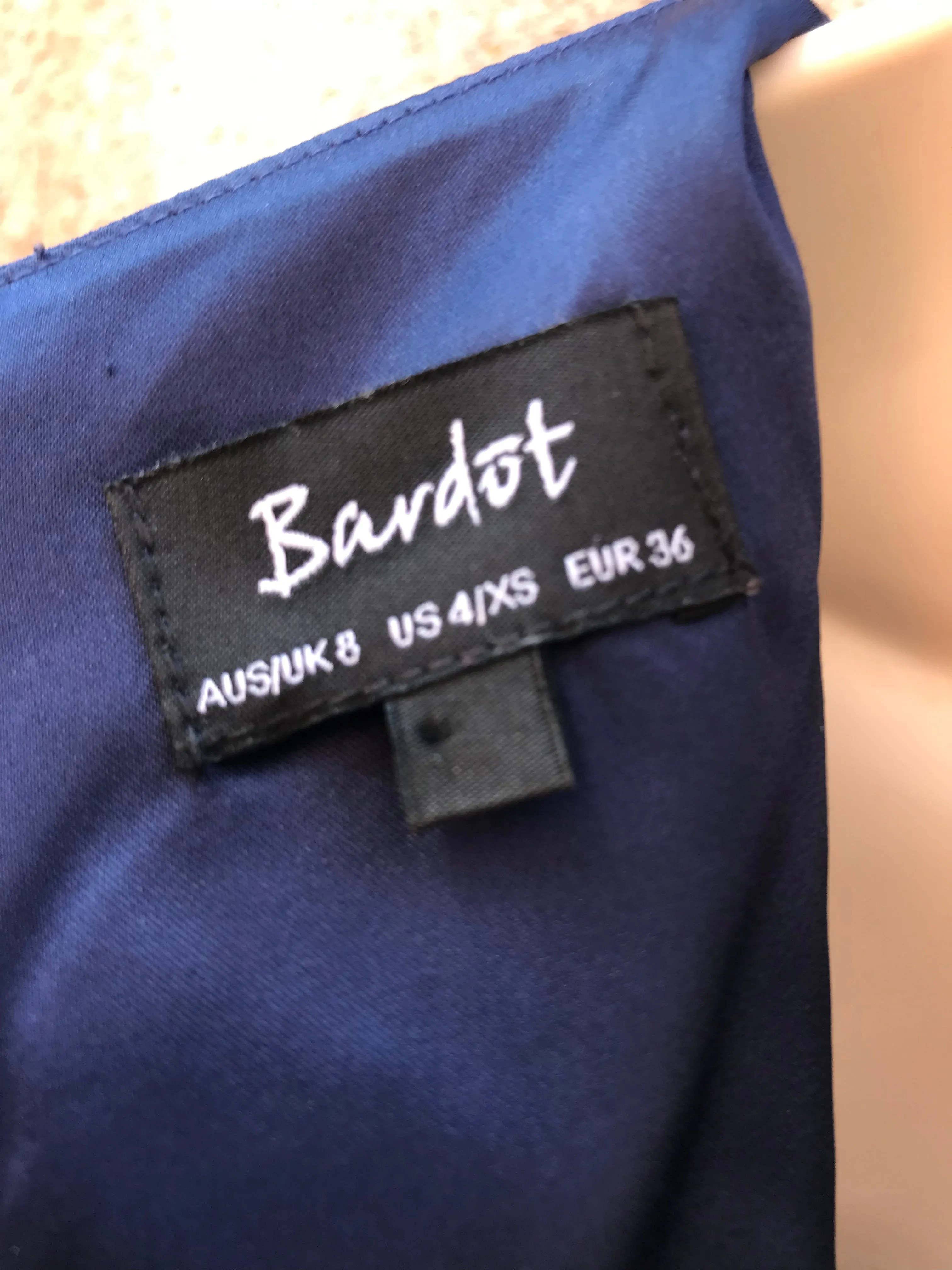 Navy Blue Size 8 Fully Linned MIDI Dress by Bardot