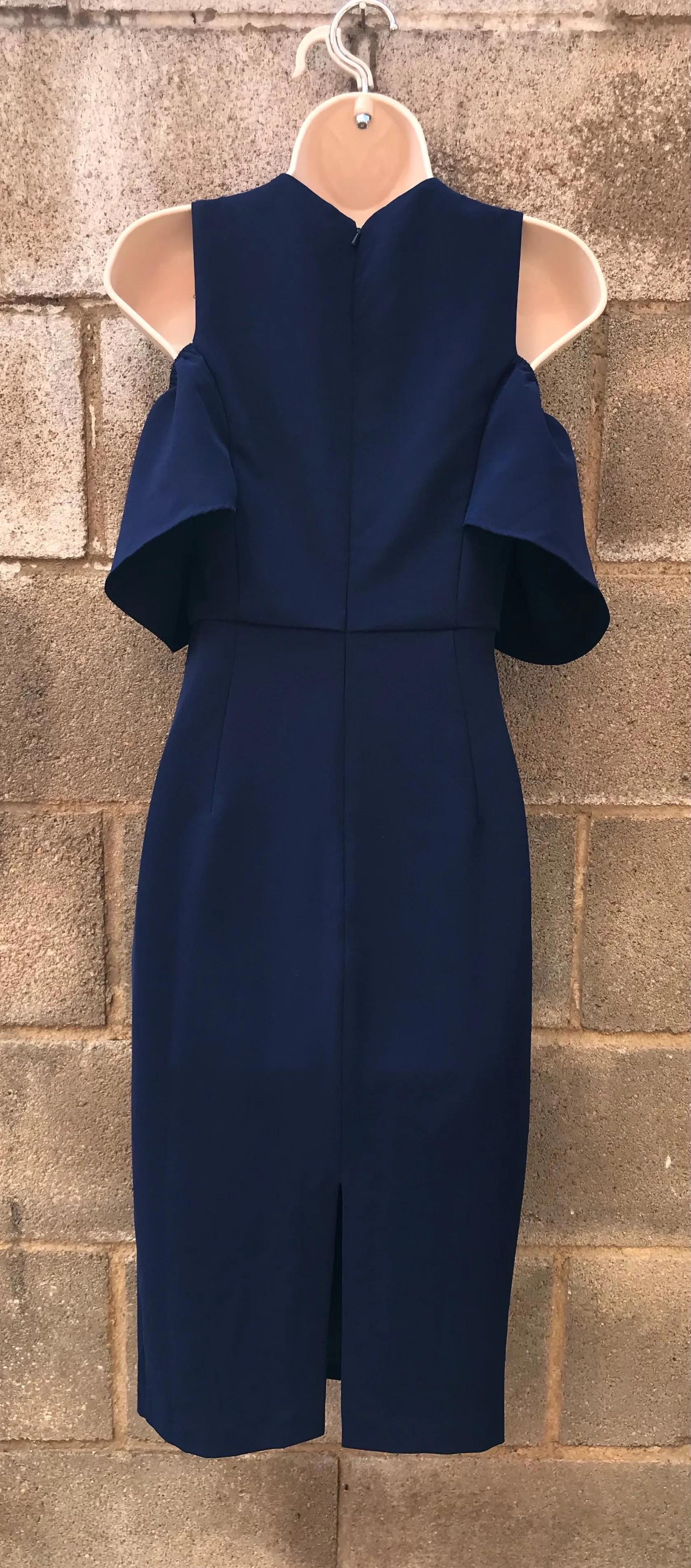 Navy Blue Size 8 Fully Linned MIDI Dress by Bardot