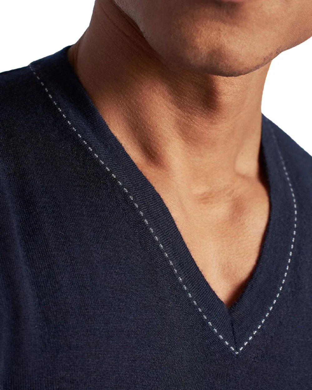 Navy V-Neck Knit