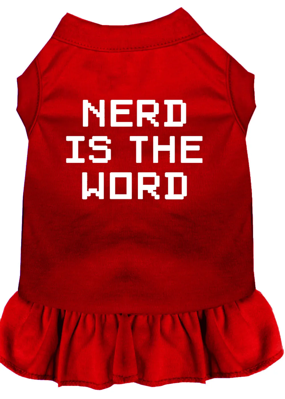 Nerd Is The Word Screen Print Dress Red Xs