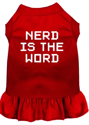 Nerd Is The Word Screen Print Dress Red Xs