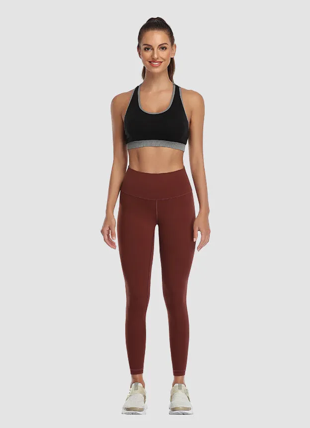 Newborn High Waist Yoga Leggings 25” — Maroon