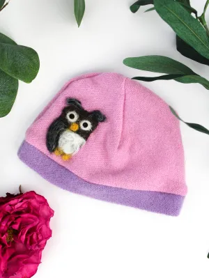 Owl Cashmere Hat - Newborn
