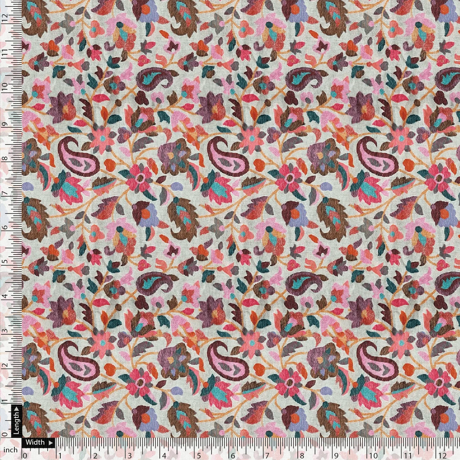 Paisley Multicolor Printed Pure Georgette Fabric