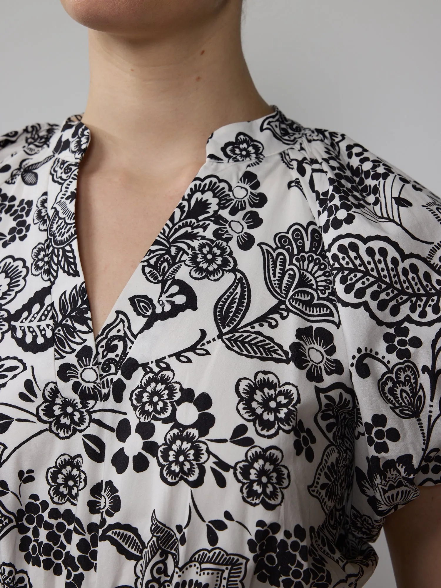Paisley  Smocked Waist Midi Dress