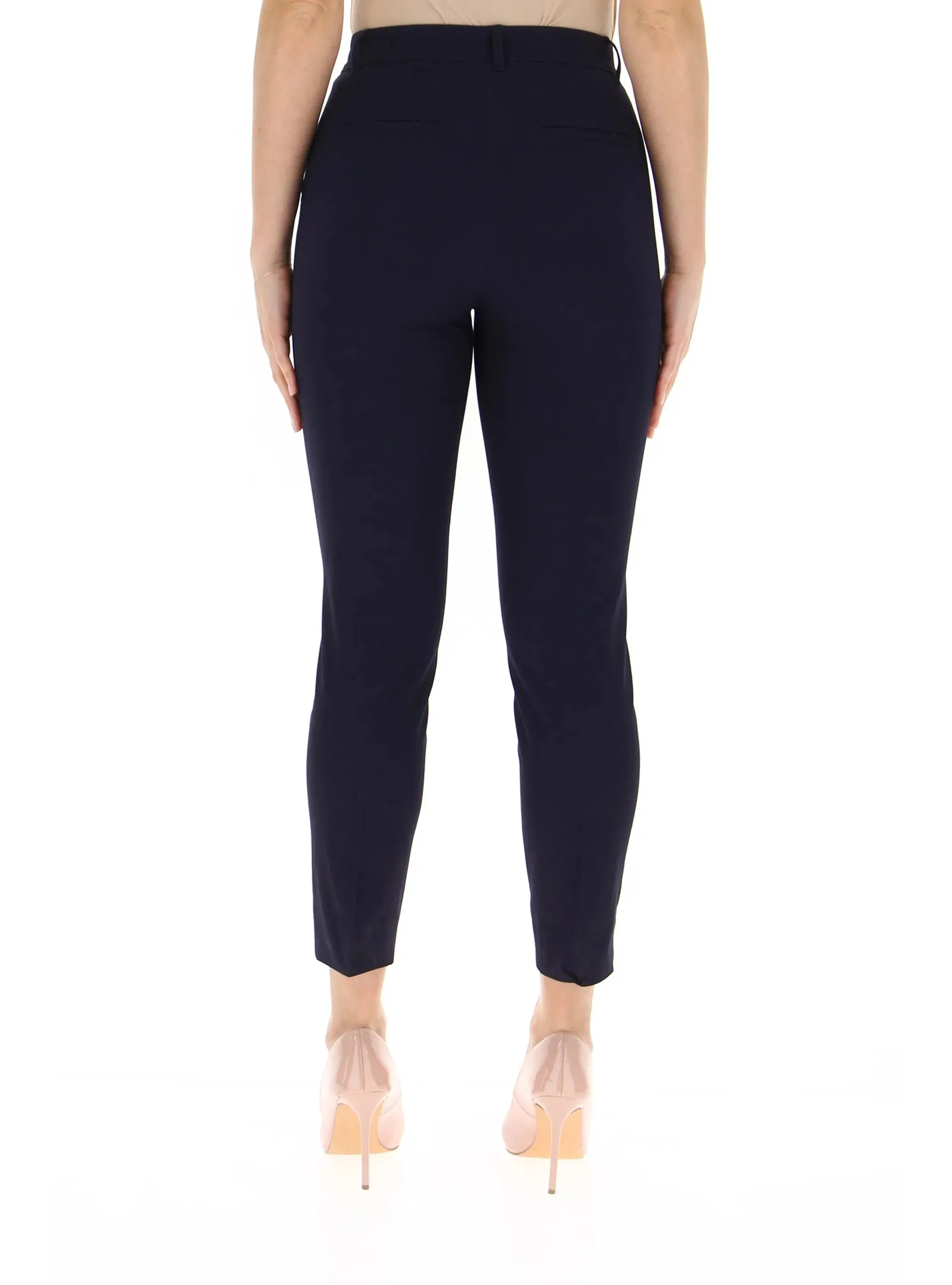 Penny Black Slim Fit Cotton Trousers | Navy