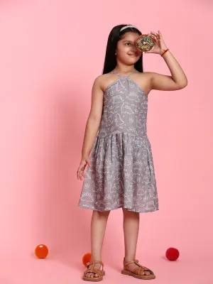 Pre-Order: TopSkirt Styled Dino Print Pure Linen Dress
