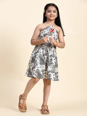 Pre-Order: TopSkirt Styled Wildlife Print Pure Linen Dress