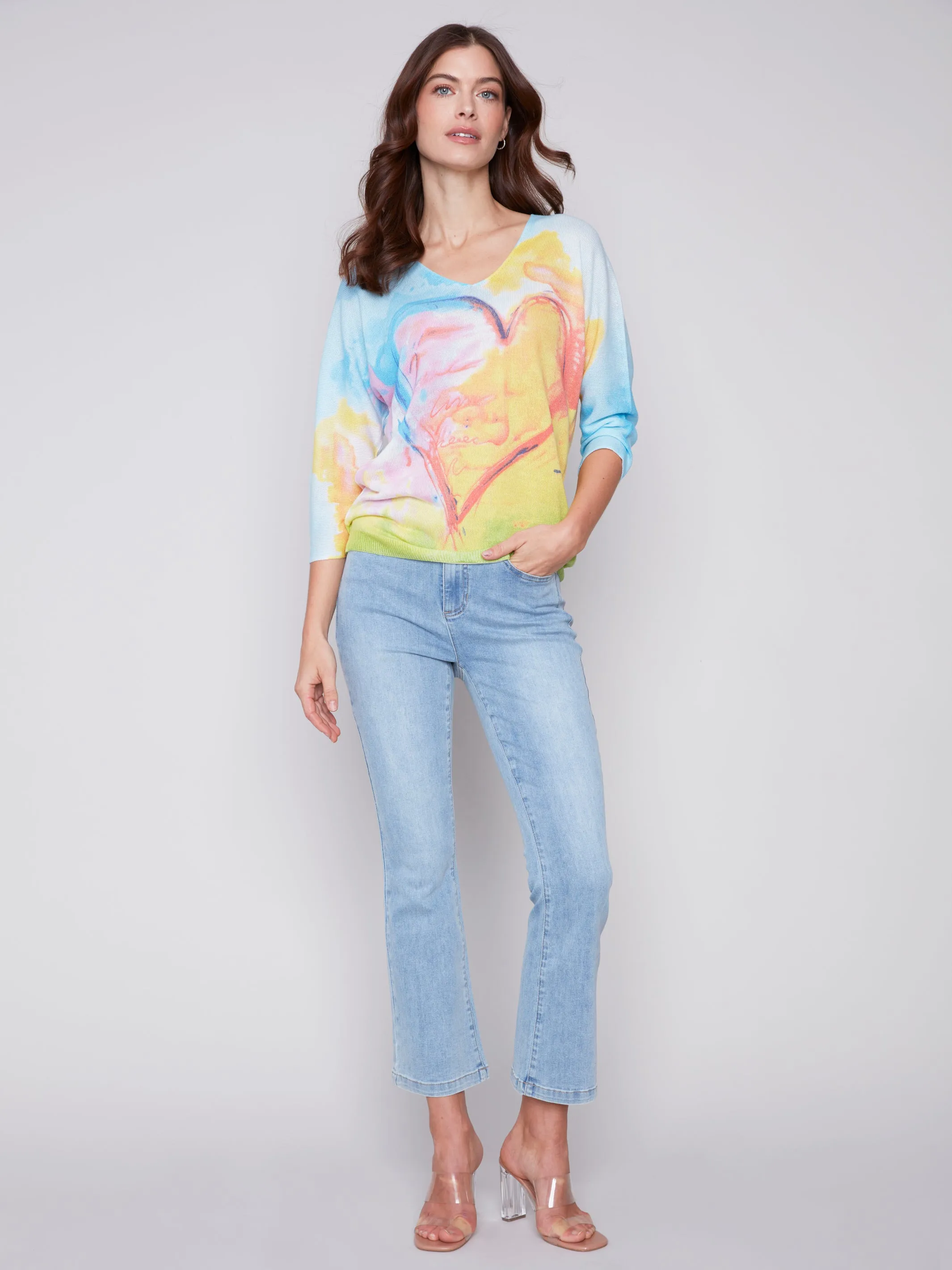 Printed Dolman Sweater