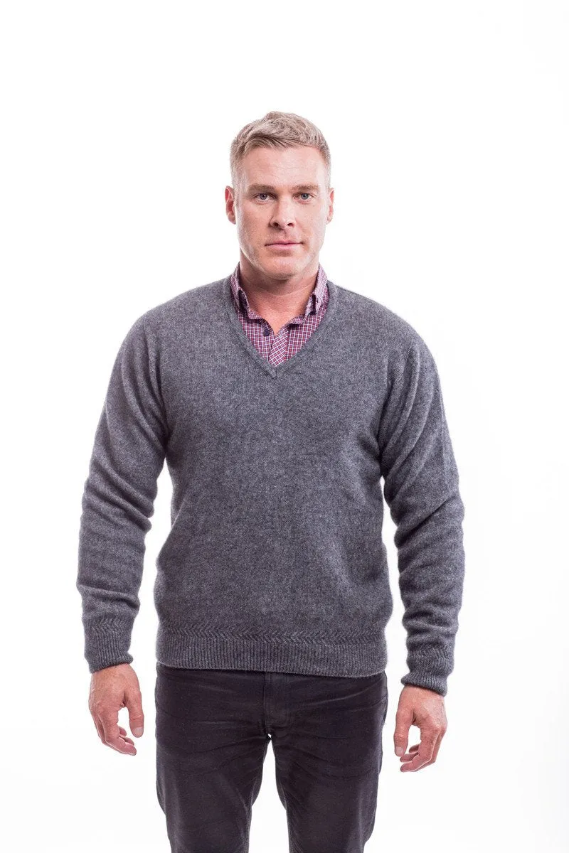 RACK STITCH V NECK JERSEY