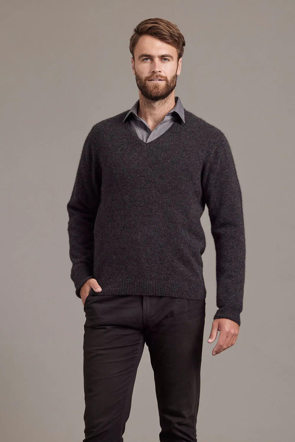 RACK STITCH V NECK JERSEY
