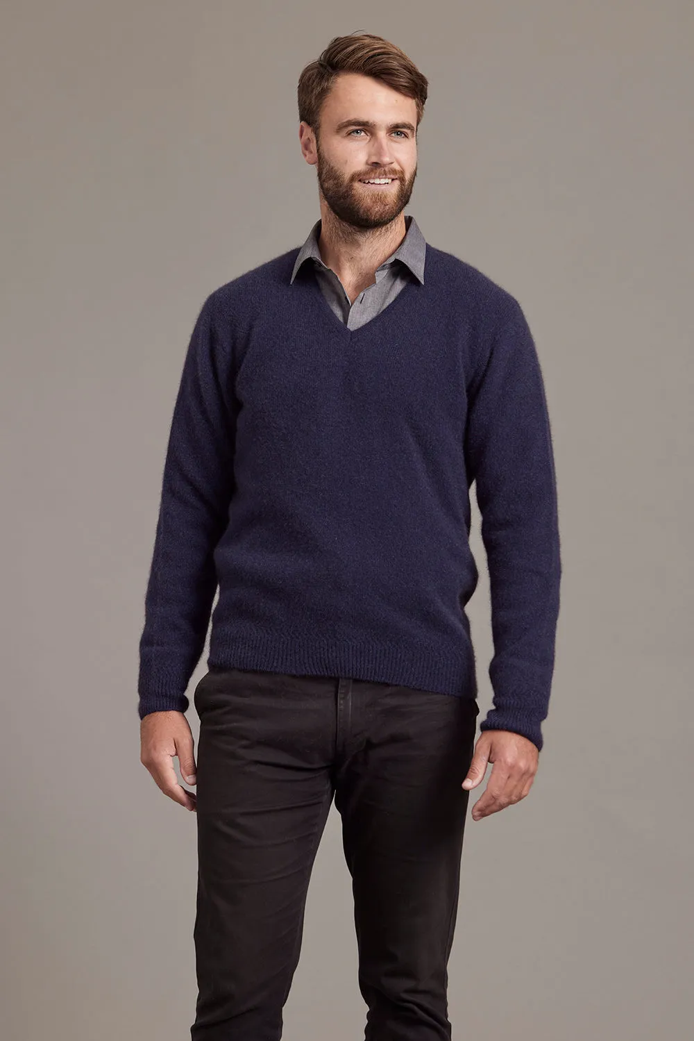RACK STITCH V NECK JERSEY