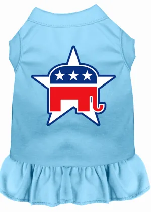 Republican Screen Print Dress Baby Blue Sm