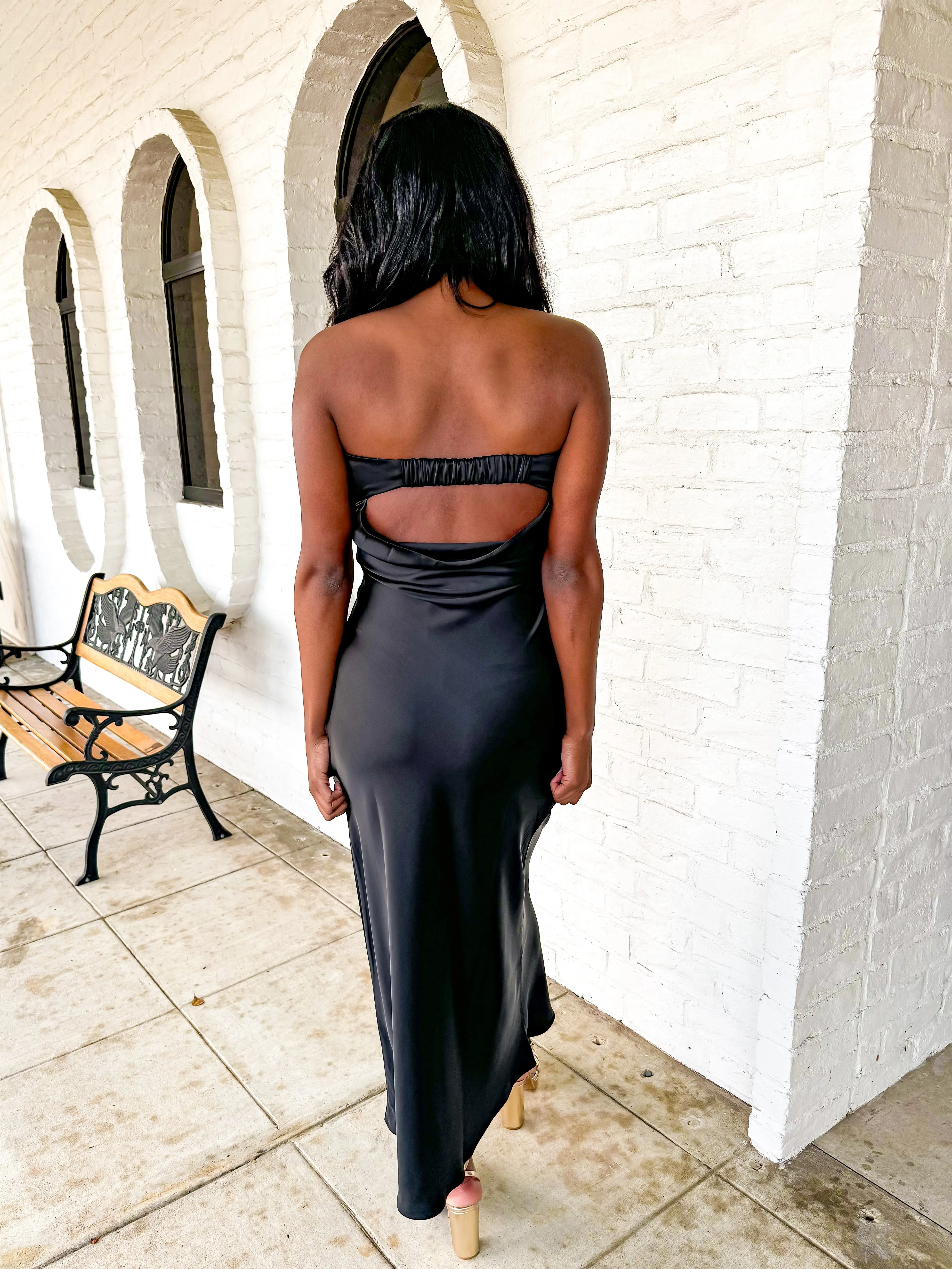Revolve Around You Black Maxi Dress