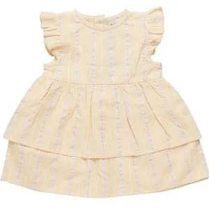 Ruffle Shoulder Dress: Yellow