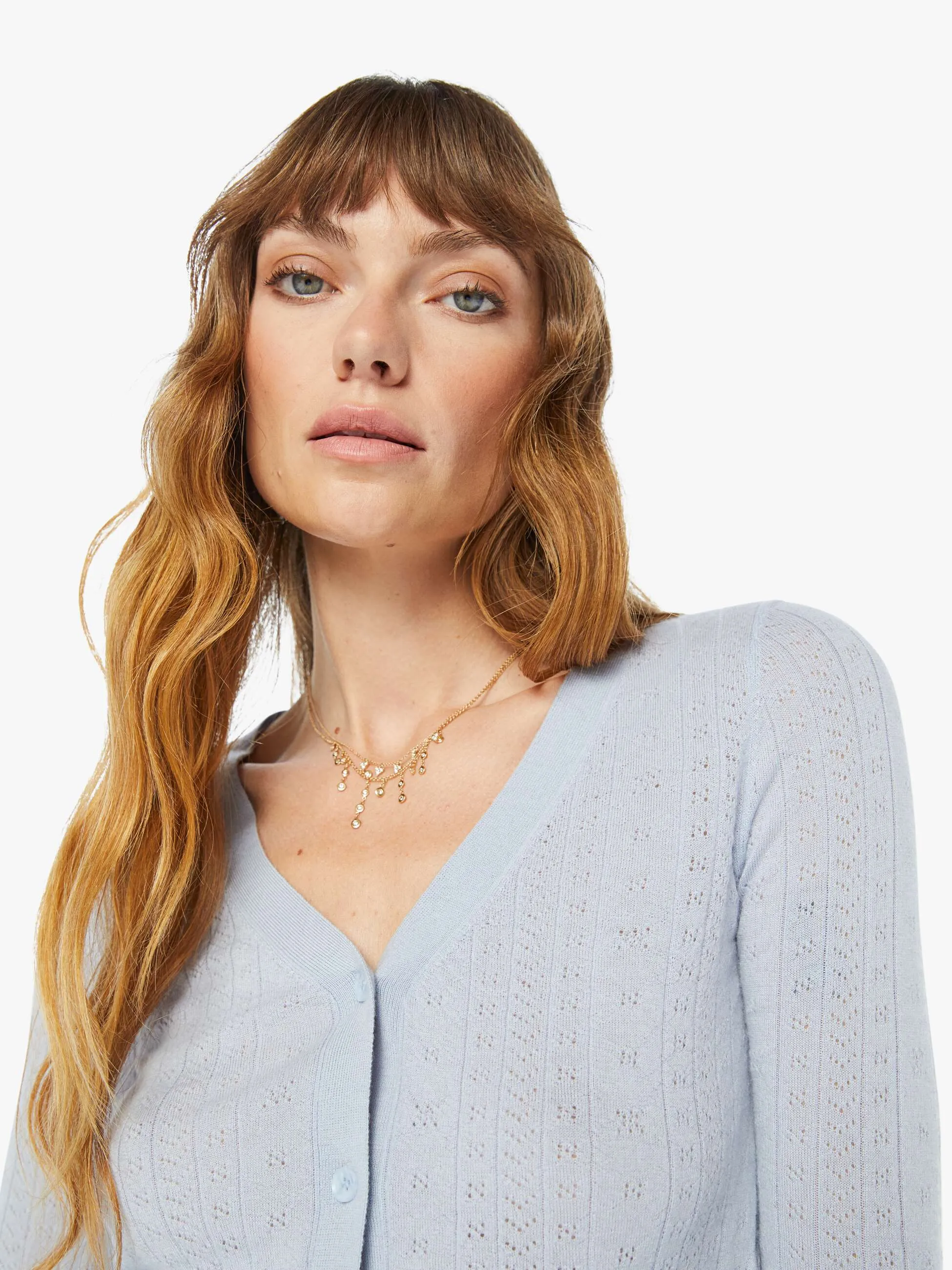 SABLYN Vincent Pointelle Knit Cardigan - Whisper