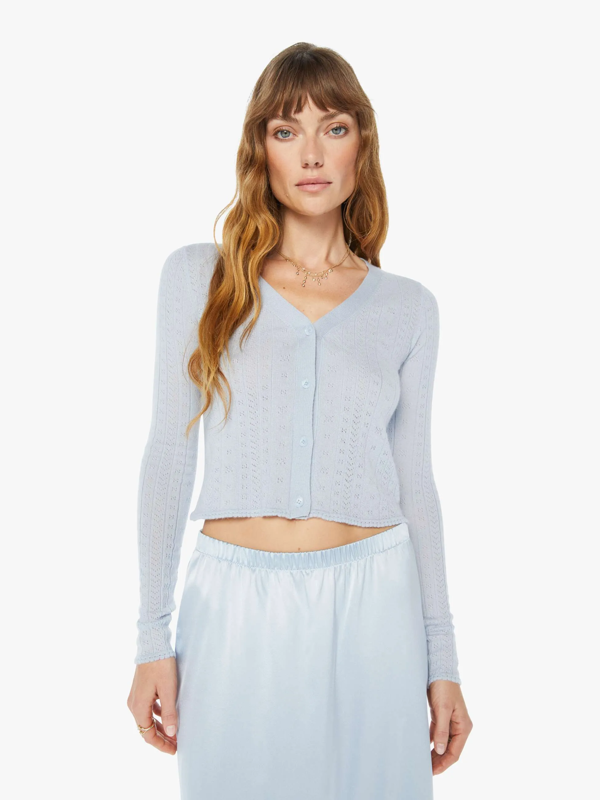 SABLYN Vincent Pointelle Knit Cardigan - Whisper