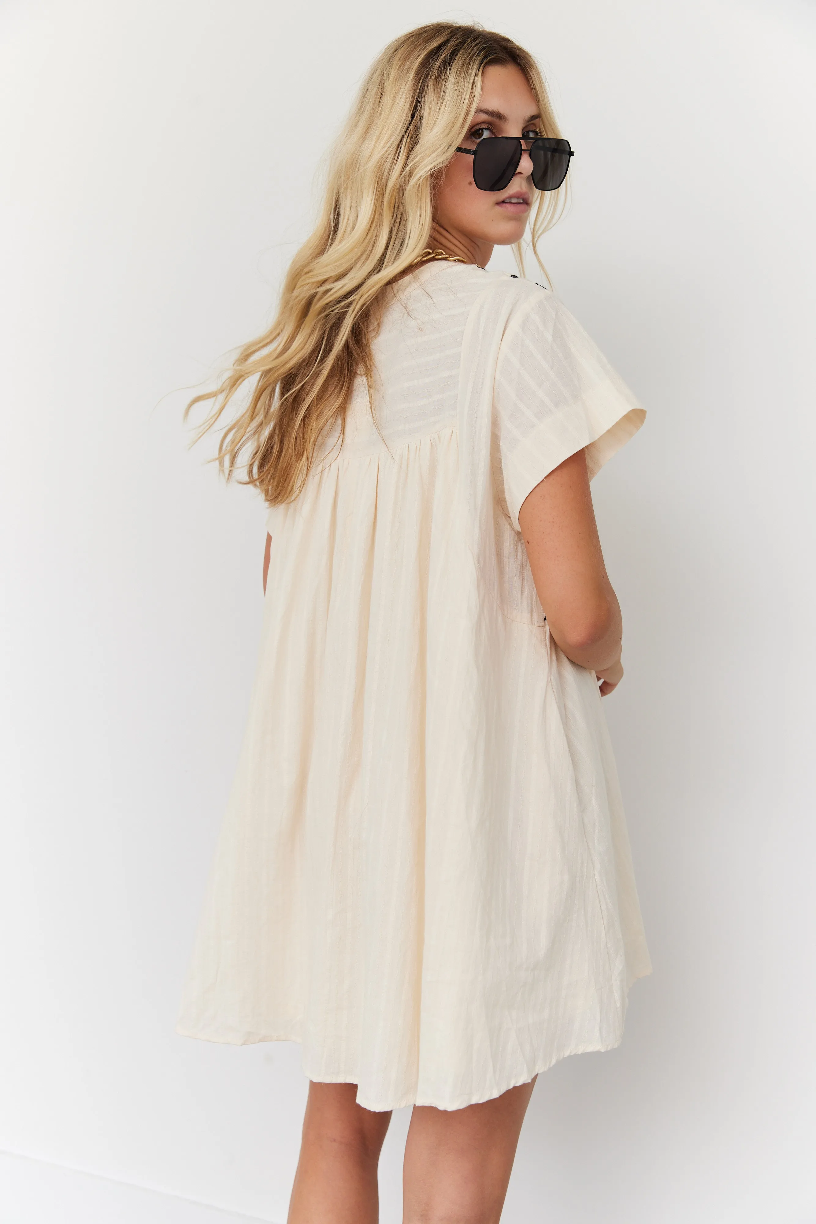 SALE - Elysia Embroidered Swing Mini Dress