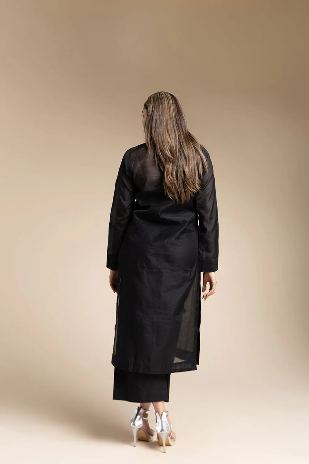 Sheer Tunic Set - Black