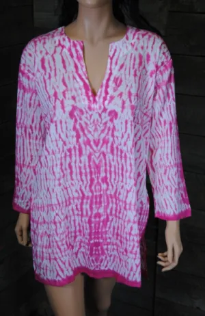 Shibori Dyed Tunic Pink